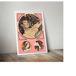 vintage fouquet boutique stained glass alphonse mucha art nouveau reproduction poster print. available in  a3, a4, a5 si