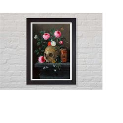 vanitas still life by jan van kessel art print / available framed / poster / wall art / home decor / memento mori / 3 si