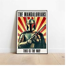 vintage star wars poster, mandalorian poster, star wars print, propaganda poster, a3 | a4 | a5 retro movie print, comic