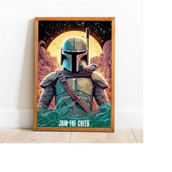 the mandalorian, vintage star wars poster, mandalorian poster, star wars print,retro movie print, comic book print