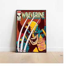 wolverine poster, x men poster, avengers poster, superhero poster, a3, a4, a5, comic book poster, marvel print, marvel p