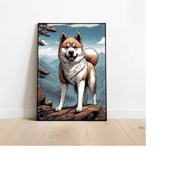 akita poster, dog poster, dog print, akita print, a3, a4, a5, christmas gifts