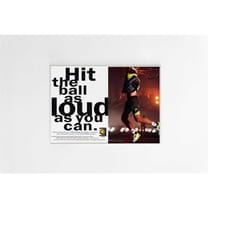 nike challenge court andre agassi advertising poster, vintage ad wall art, 90s style tennis print, magazine retro advert