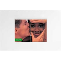 united colors of benetton advertising poster, 90s style print, toscani vintage ad wall art, kiss magazine retro advertis