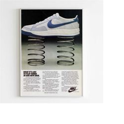 nike 'rivalry' advertising poster, 90s style sneakers print, vintage running ad wall art, magazine trainers shoes retro