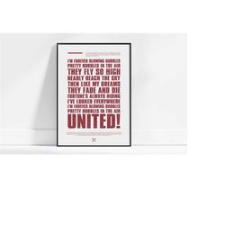 west ham forever blowing bubbles poster, west ham gift, teen room decor