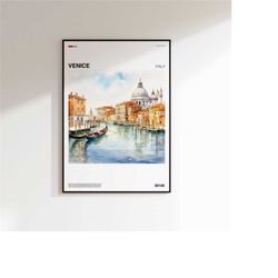 watercolor venice poster, city wall art gallery, colorful city posters, colorful wall art