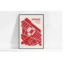 liverpool anfield poster gift, football fun wall art, print football decor of liverpool fun