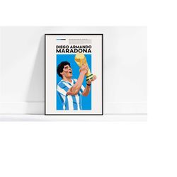 hand drawn maradona poster for football (soccer) lover.