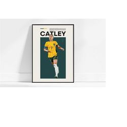 step catley poster gift, womens footballer wall art