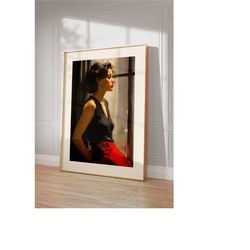 woman by the window wall art,poster print for home, office decoration