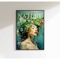 nature magazine poster, retro poster, magazine cover, mother nature wall art