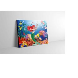 little mermaid canvas print wall art - little mermaid poster - little mermaid artwork - little mermaid painting - little
