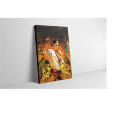 indiana jones raiders of the lost ark movie poster canvas print - indiana jones wall art - indiana jones decor painting