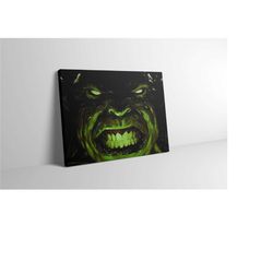the hulk angry face canvas print wall art hulk marvel comics avengers poster artwork painting gift wall decor