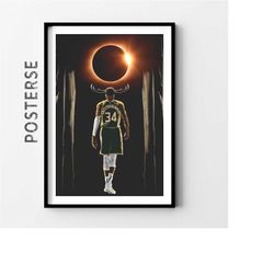 giannis antetekounmpo poster, milwaukee bucks canvas, nba posters, basketball wall art, sports canvas, digital prints, t