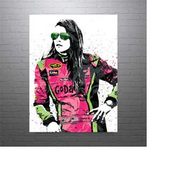 danica patrick nascar art poster-free us shipping