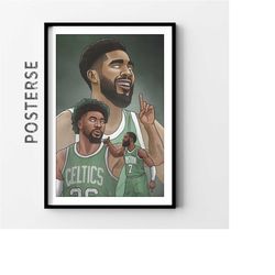 boston celtics nba posters, wrapped canvas,  moving away gift, basketball coach gift