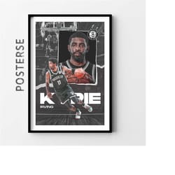 kyrie irving brooklyn nets nba posters, wrapped canvas