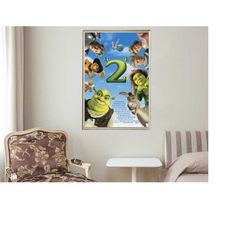 shrek 2 - movie posters - movie collectibles - unique customized poster gifts