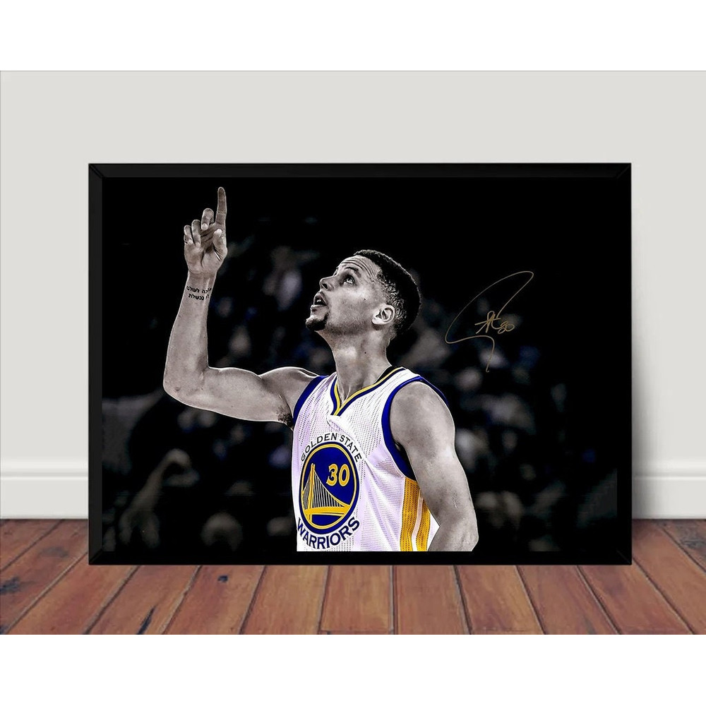 Stephen Curry Autograph Poster Canvas Wall Art Home Decor (No Frame).jpg