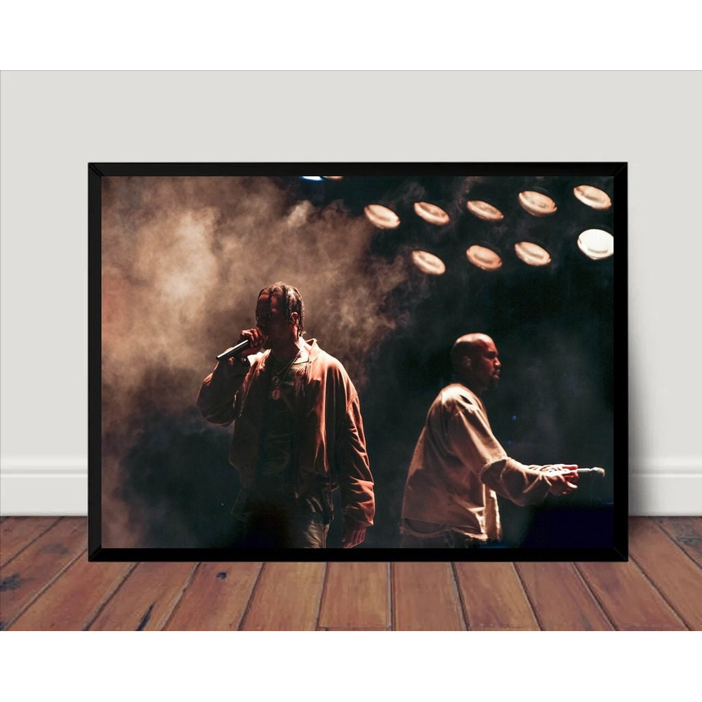 Travis Scott and Kanye West Music Poster Canvas Wall Art Home Decor (No Frame).jpg
