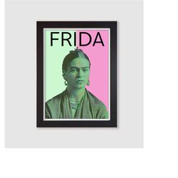 framed frida kahlo portrait print / wall art / poster print