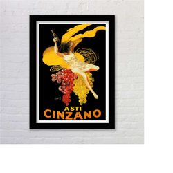 framed asti cinzano by leonetto cappiello vintage vermouth wine poster print