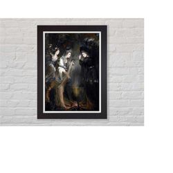 the three witches by daniel gardner framed art print / poster / occult art / wall decor / print / wall art / inspired by