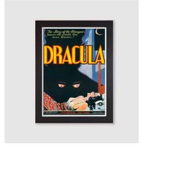 framed vintage dracula (b) movie poster reproduction print / wall art / horror movie print