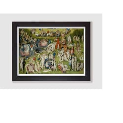 the garden of earthly delights (4) by hieronymus bosch, framed art print / poster / wall decor / wall art / weird art /