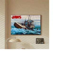 jaws poster classic movie bedroom art canvas poster-unframe-8x12'',12x18''14x21''16x24''20x30''24x36''