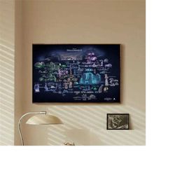 hollow knight map poster classic movie bedroom art canvas poster-unframe-8x12'',12x18''14x21''16x24''20x30''24x36''