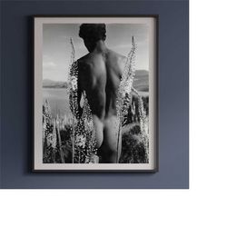 enjoy your freedom naked man, naked man in nature poster, free naked man poster, nude man download print, vintage nude m