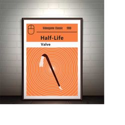 half-life classic poster, vintage video game poster, half-life wall art, gaming poster, gamer poster