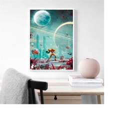 super metroid posters game poster canvas poster, mural, art poster, home decoration, player room decoration