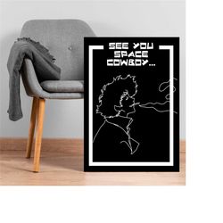 cowboy bebop anime poster, anime wall art, anime tv series digital art