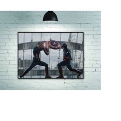 avengers: endgame poster, captain america vs captain america, captain america poster, movie poster, home decoration art