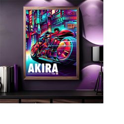 akira 1988 anime japanese poster, manga wall art , anime movie home room art...