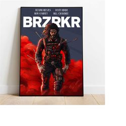 brzrkr superhero comic book keanu reeves poster, comic book series wall art, brzrkr poster