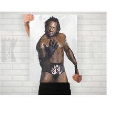 booker t poster/canvas print, pro wrestling watercolor painting art, office decor, man cave, bedroom wall decor, sports