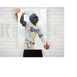 adolis garcia world series 2023 poster/canvas print, watercolor painting sports art, office, man cave, bedroom wall deco