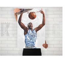 jaren jackson jr grizzlies poster/canvas print, watercolor painting sports art, office, man cave, bedroom wall decor, sp