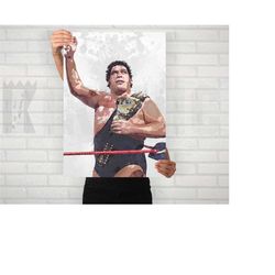 andre the giant poster/canvas print, pro wrestling watercolor painting art, office decor, man cave, bedroom wall decor,