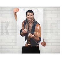 razor ramon / scott hall poster/canvas print, pro wrestling watercolor painting art, office decor, man cave, bedroom wal