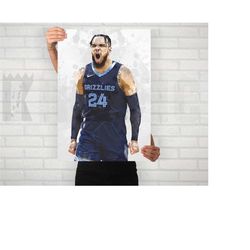 dillon brooks poster/canvas print, memphis grizzlies watercolor painting sports art, office, man cave, bedroom wall deco
