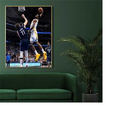 luka doncic and andrew wiggins dunk wall poster