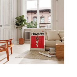 kai havertz poster, arsenal poster, football wall poster, kai havertz inspired art. mid-century modern. kai havertz insp