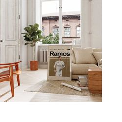 sergio ramos poster, real madrid poster, football wall poster, ramos inspired art. mid-century modern. ramos minimalist