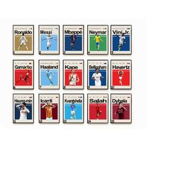 ronaldo messi neymar mbappe kane bellingham haaland and posters of football legends. all 60 poster